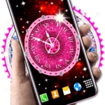 diamond clock wallpaper android application logo